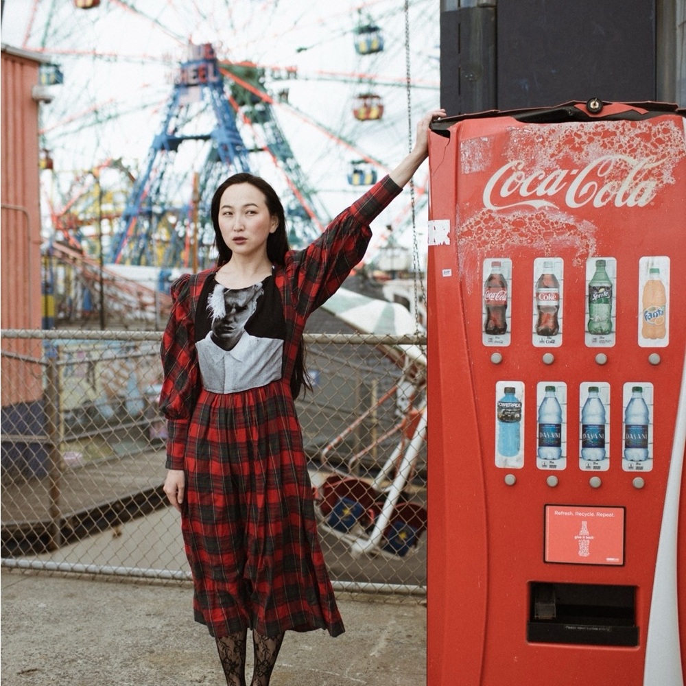 Red and Black Plaid Dress